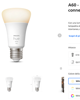 Philips Hue lampadina connessa E27 2700k