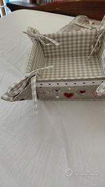 Cestino portapane stile Shabby Chic nuovo