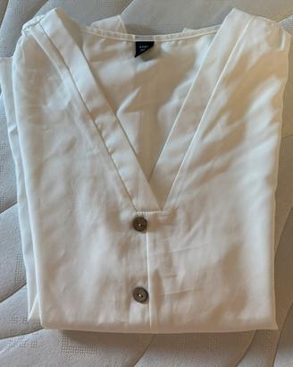Blusa Donna 4XL Bianca Bottoni Centrali - Shein