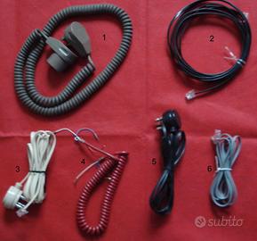 6 cavetti telefono spirale prolunga RJ11 tripolare