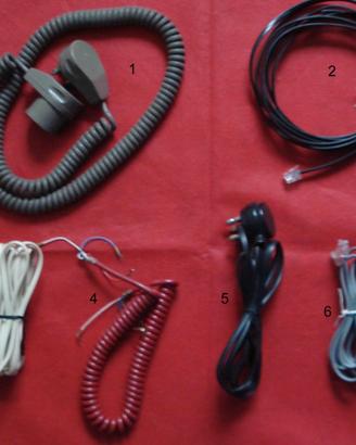 6 cavetti telefono spirale prolunga RJ11 tripolare