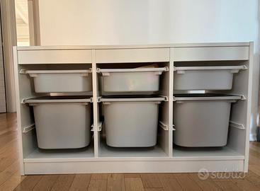 Mobile IKEA TROFAST bianco con 6 contenitori