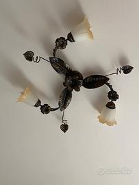 Plafoniera in ferro battuto