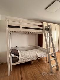 Letto a castello Ikea in legno bianco