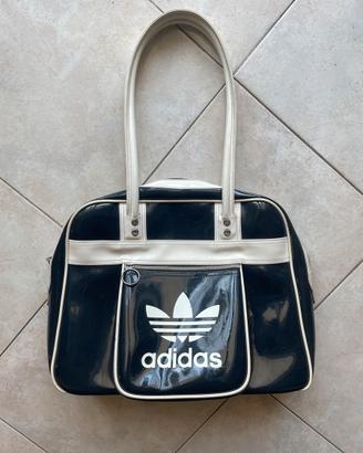 Borsa Vintage Adidas In Vinile Blu Navy