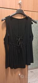 Maglietta Top nero maniche lunghe
