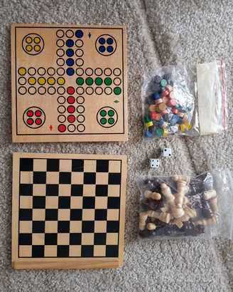 5 giochi in 1 da viaggio - in legno