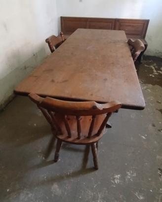 Set Tavolo Fratino in Legno Massiccio + 3 Sedie Ru