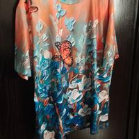 Maglietta donna mezza manica a fiori