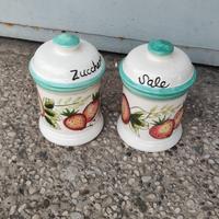 Coppia barattoli in ceramica "Sale e Zucchero"