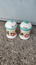 Coppia barattoli in ceramica "Sale e Zucchero"