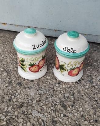 Coppia barattoli in ceramica "Sale e Zucchero"