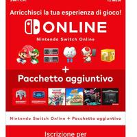 Nintendo switch online + pacchetto aggiuntivo