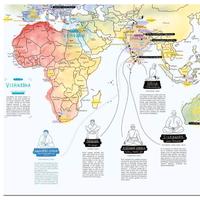 Mappa illustrata appassionati Yoga 97,5 x 56 cm