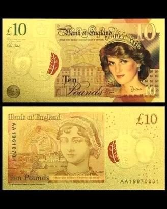 FDS Oro 24K Banconota 10 Sterline Lady Diana - Ing