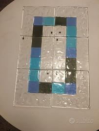 Composizione di 6 formelle di iTre vetri di Murano