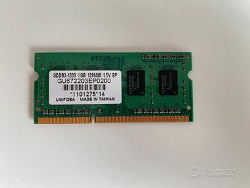 Ram unifosa gddr3 1333 1gb 128mx8 1.5v ep gu672203