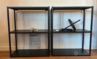 2 Scaffali IKEA ENHET neri + Portaspezie