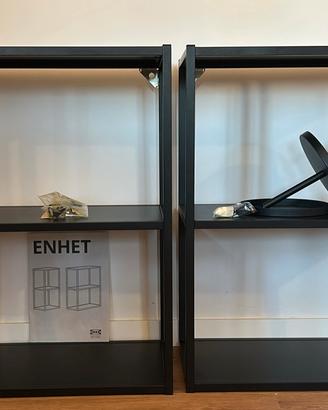 2 Scaffali IKEA ENHET neri + Portaspezie