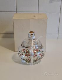 Confettiera in vetro con decorazione floreale