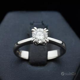 ANELLO SOLITARIO ORO BIANCO 18KT BRILLANTE 0.70 CT