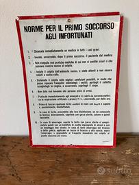 Targa Vintage Norme Primo Soccorso Industriale