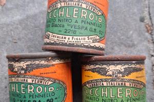 Lotto 3 barattoli vernice LECHLEROID d'epoca.