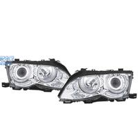 FARI BMW E46 4P 01-05 ANGEL EYES CCFL FONDO CROMAT