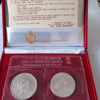 SAN MARINO 1990 ARGENTO 500 LIRE E MILLE LIRE