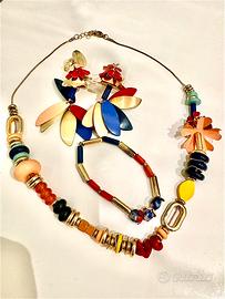 Set collana orecchini bracciale parure bigiotteria