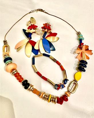 Set collana orecchini bracciale parure bigiotteria