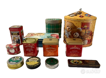 Scatole di latta vintage da collezione