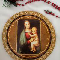 decoupage su sagoma tonda legno oggettistica casa 