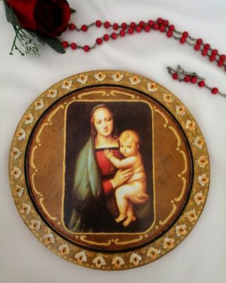 decoupage su sagoma tonda legno oggettistica casa 