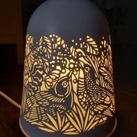 Lampada da tavolo a LED ottone / bianco