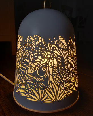 Lampada da tavolo a LED ottone / bianco