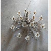 Lampadario gocce in cristallo 14 luci anni 50/60