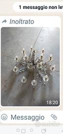 Lampadario gocce in cristallo 14 luci anni 50/60