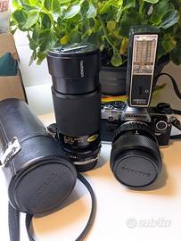 Olympus OM-10 + 35-70mm + Tamron 80-210mm + Flash