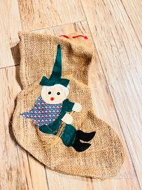 Calza Befana in Juta con Pupazzo