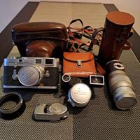 Leica M3 del 1957 con obiettivi e custodie origina