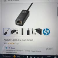 Adattatore HP originale USB C to RJ45