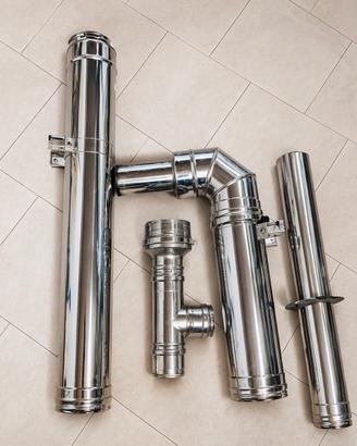 Stufa a pellet due erre con canna fumaria inox