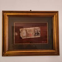 Dipinto olio “Centomila lire” 