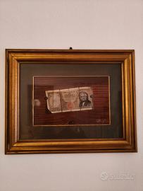 Dipinto olio “Centomila lire” 