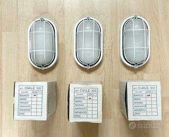 Lampade Bianche da esterno 3 Ovali e 2 Tonde