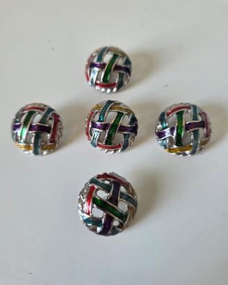 Set 5 Bottoni Vintage Alta Qualità