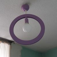 lampadario  design ad anello colore viola 