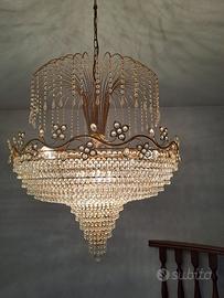 lampadario con pendenti in cristallo 