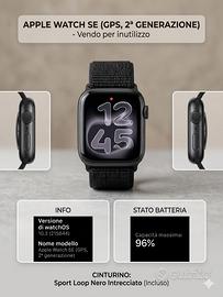 Apple Watch SE 2^ Batteria 96% + Caricabatterie